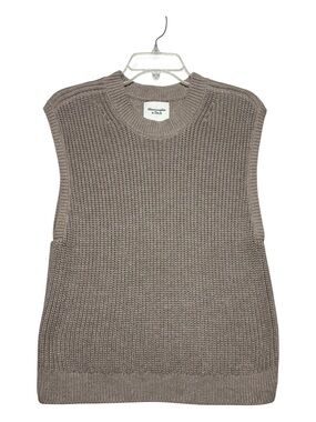 Abercrombie & Fitch Taupe Chunky Knit Sweater Vest M